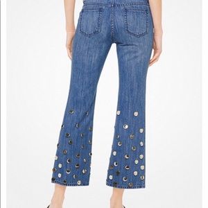 Michael Kors cropped embellished jeans. NWT